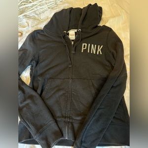VS Pink Black Zip-up Hoodie